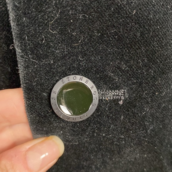 STONE ROSE BLACK VELVET PEAK LAPEL BLAZER Red Rivet Collection size 44R - Picture 6 of 12